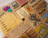 SALE - 20 rubber stamps - HAPPY BIRTHDAY assortment - destash