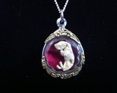 Memento Mori Necklace, Mummified Fetal Mouse Pendant, Mummy Fetus Jewelry