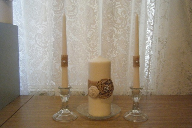 Burlap Unity Candle