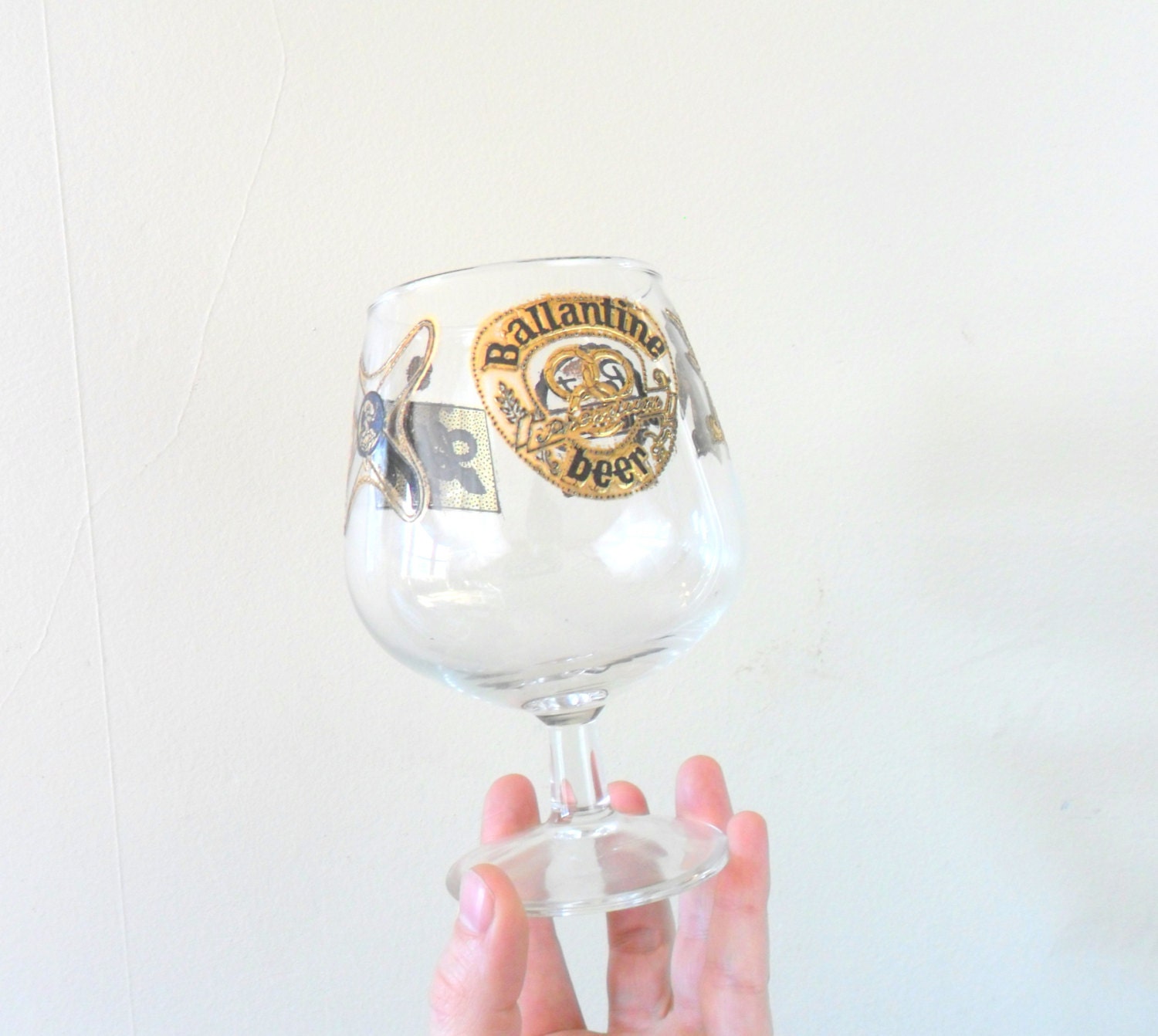 vintage american brewery beer glass - gold - father's day gift