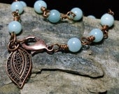 Bohemian Courage - Amazonite Beaded Wire Wrapped in Copper Bracelet