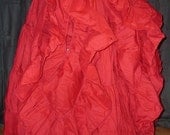 Long Scarlett Red 25 Yard Hem Cotton Tier Gypsy Skirt Victorian Steampunk Ruffle Mourning