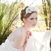 Watercolor style hand painted silk blossoms crown on a velvet band- style 701
