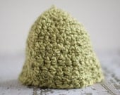 Green newborn hat for photo prop