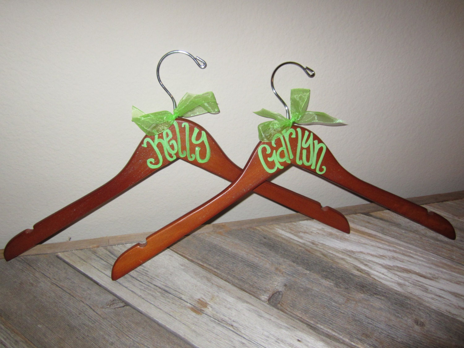 custom painted wood hangers for WEDDINGS, bridesmaids, teacher gifts, college organizations, graduation, or even birthdays