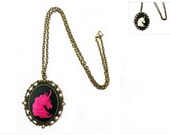 Vintage Unicorn Cameo Frame Necklace (VARIOUS COLOURS) - Handmade Jewellery