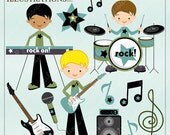 Boys Rock Cute Digital Clipart for Card Design, Scrapbooking, and Web Design Il_170x135