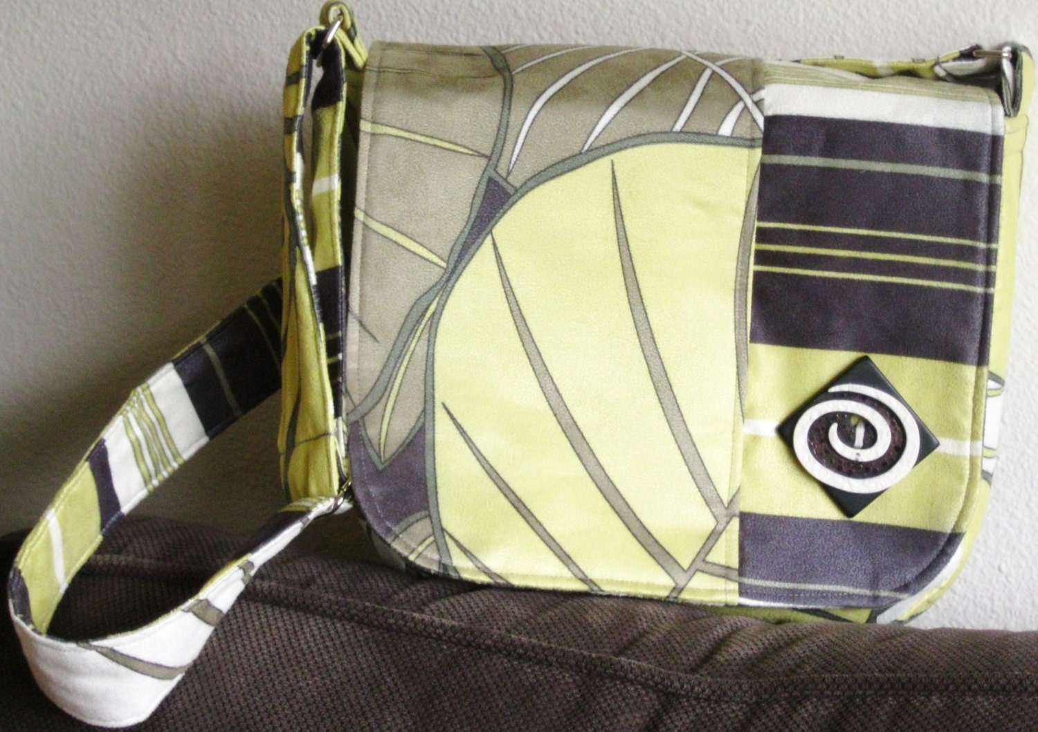 custom messenger bags in blue and green, perfect  Mothers Day gifts