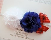 4th of July Headband - Newborn Headbands, Baby Headbands, Toddler Headbands, Girls Headbands