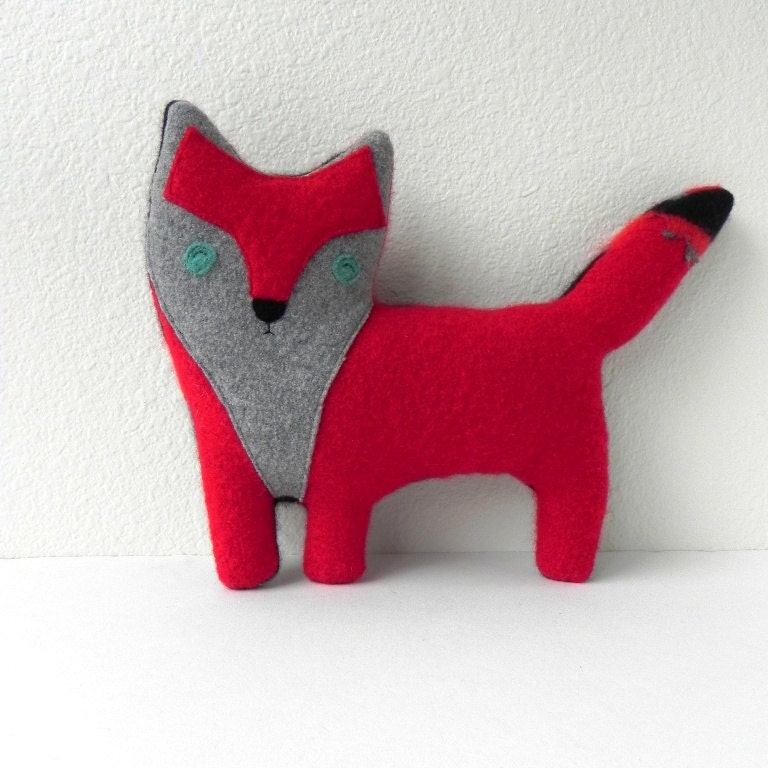 the Fox  -- plush wool pillow