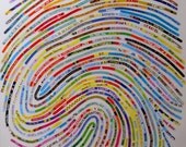 Custom Children's Bookworm Thumbprint Portrait for your Little Reader