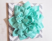 Large Mint Green Flower Wall Hanging -Flower Wall Decor- Chevron Home Decor -NEW COLOR- - bedbuggs