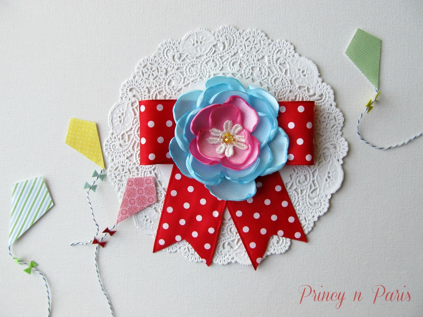 Spring Day, flower bow clip for all ages
