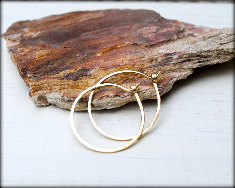 Small Gold Hoop Earrings, Tiny, Thin, Gold Hoops