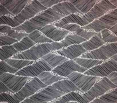 Black Waves,  Hemp/ Organic Cotton 1 Yard