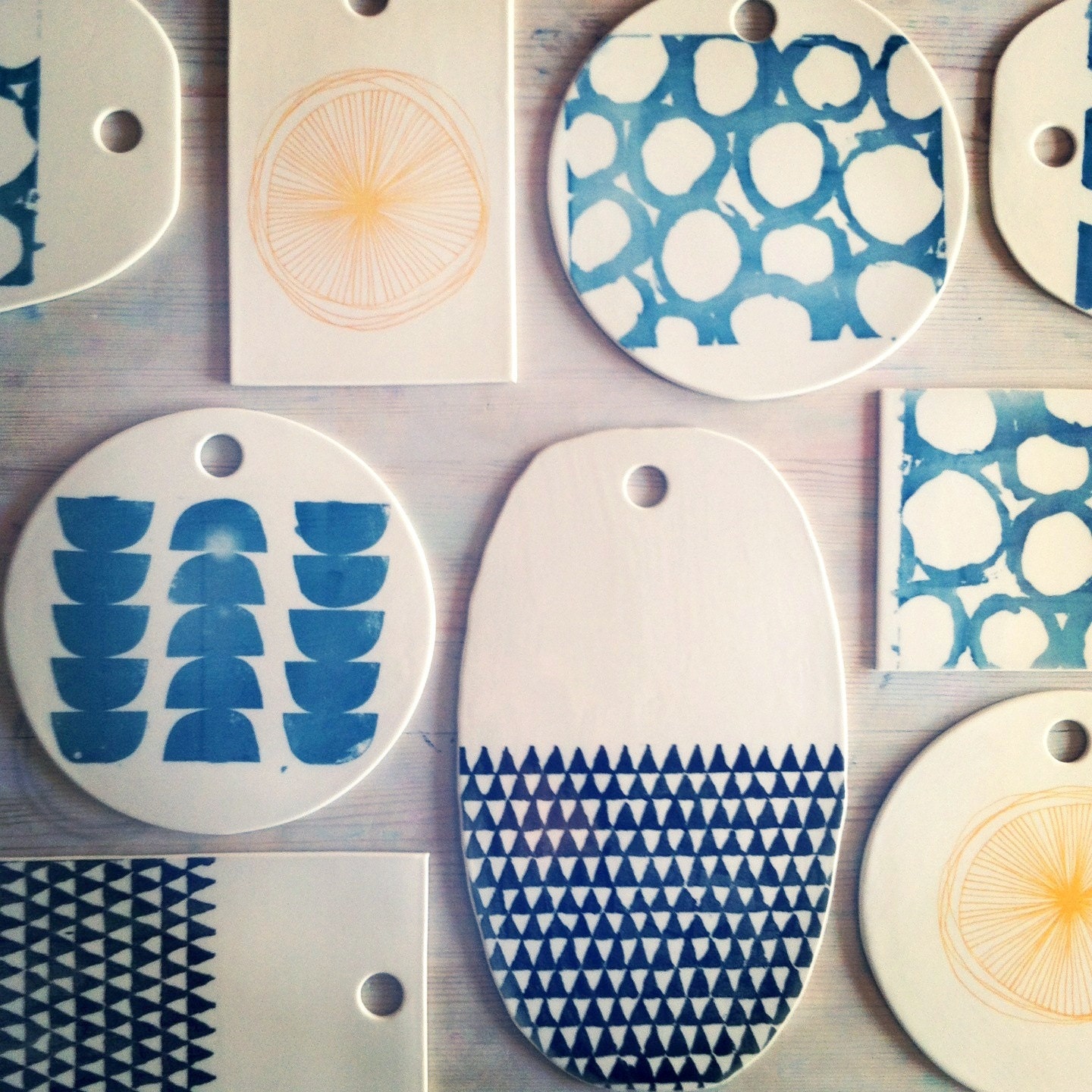 porcelain round cheese tray platter screenprinted design.   MADE TO ORDER
