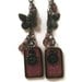 Victorian Earrings - Purple Art Earrings Violet Long Dangle Earrings - Lavender Wood Tile Victorian Jewelry