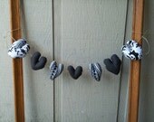 Black And White Hearts Banner / Garland / Home Decoration / Funny Hearts