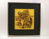 Pop Art Framed Lithograph of Dancing Lady by Pacific Northwest Artist Roland Hurd