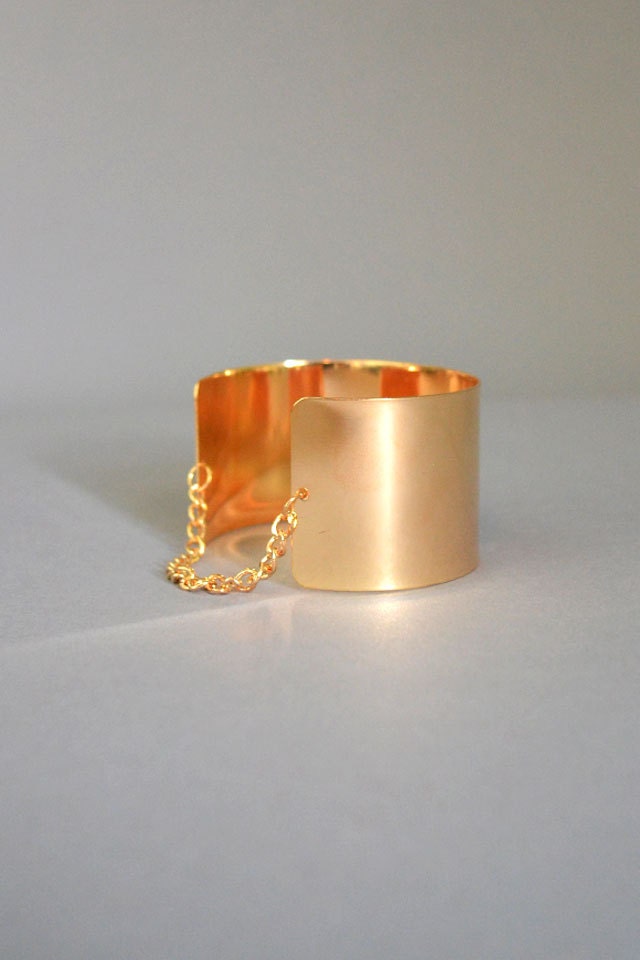 Mirrored Brass Bracelet Cuff