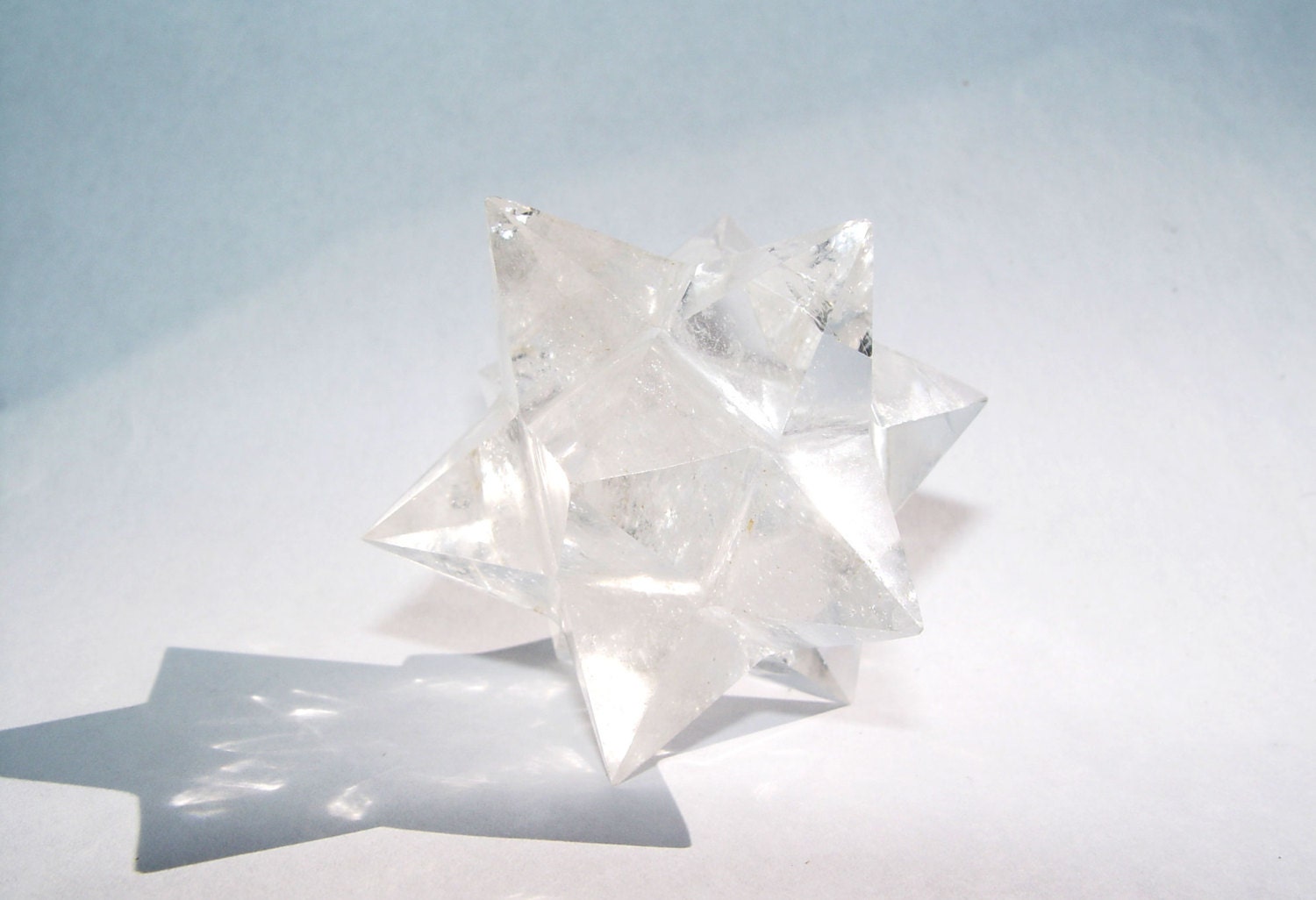 12 Point AA CLEAR SHARP Quartz Crystal Sacred Geometric MerkaBa Octahedron Star