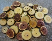 Wooden Button Variety Pack. 6 Wood Types. 40 Buttons.