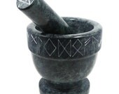 Green Marble Mortar and Pestle Hand Carved