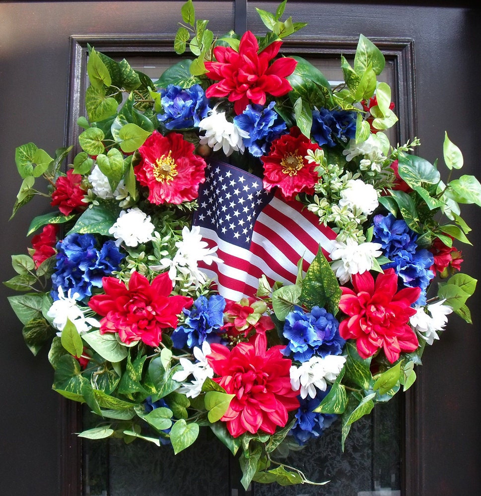 Memorial Day Door Wreath, Flag Wreath, 4th of July Wreath, Patriotic Wreaths, Patriotic Decor