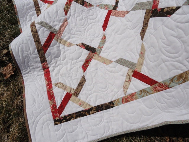 Modern Twin sized quilt I call Kisses  62"x 74"