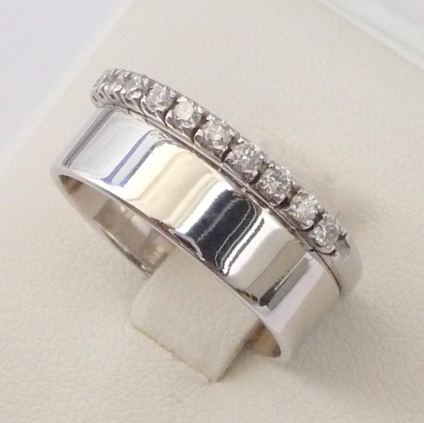 Wedding rings set engagement diamond eternity ring wedding band white gold