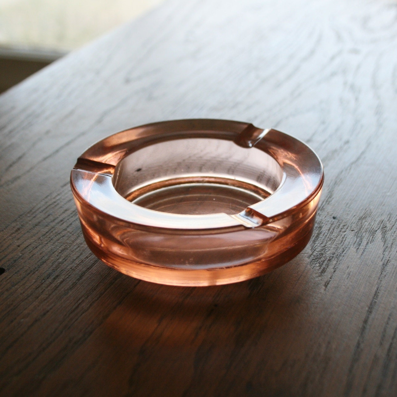 Vintage Pink Glass Ashtray