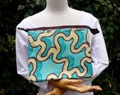 Chocolate Leather and African cotton batik iPad case