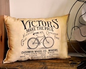 Vintage bicycle ad pillow