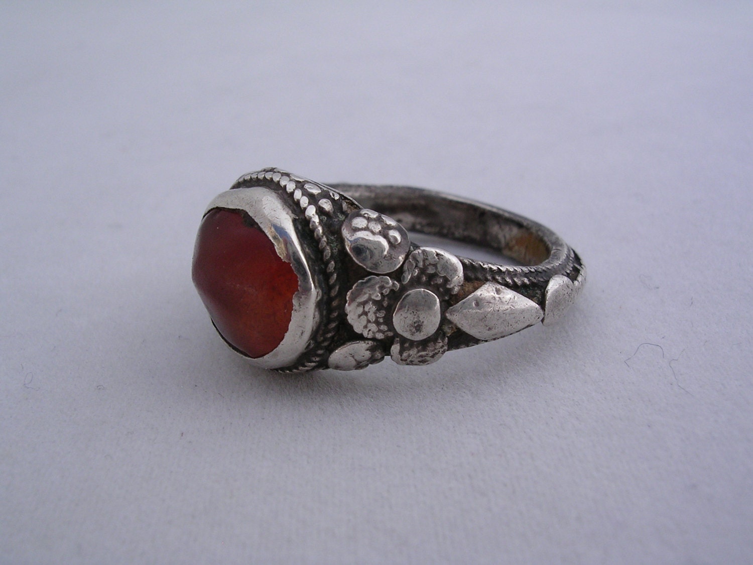 Vintage Silver and Carnelian Ring