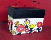 Metal Mod Flower Recipe Box 1970s Ohio Art