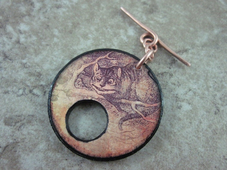 Alice in Wonderland Toggle Ephemera Tile 1.5" Cheshire Cat Toggle