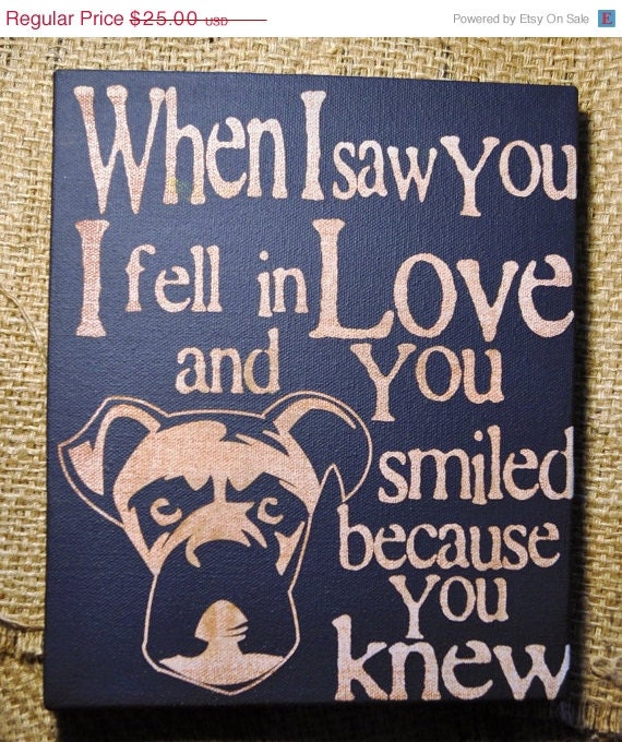 Mad-4-Grads Super Sale Saw you I fell In Love - Boxer -Unique Canvas Art, wall decor, wall art, Custom Dog Breed, Pet Art