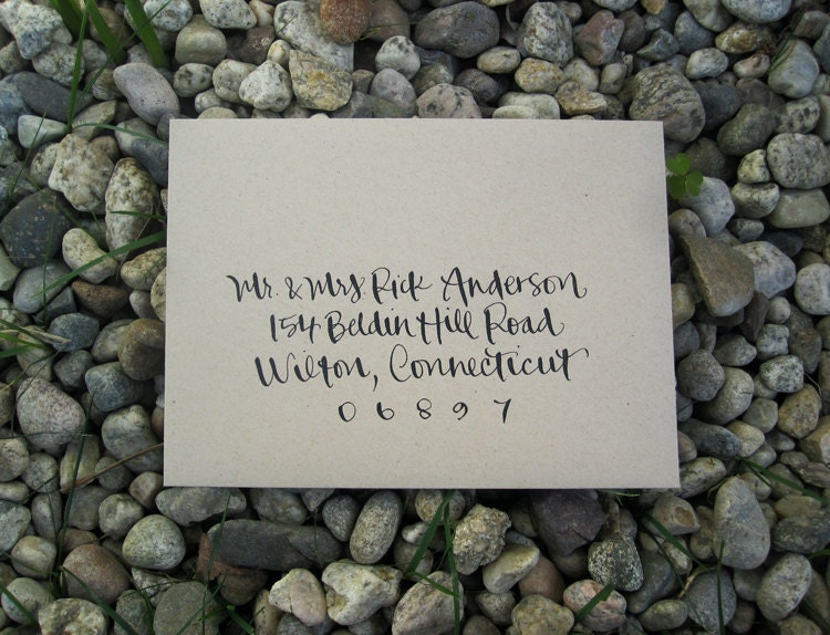 Modern Calligraphy for Wedding Envelopes - featherletter CLASSIC