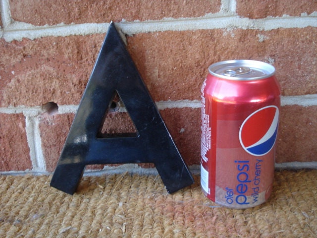 Vintage Cast Metal 6" Black Sign Letter A