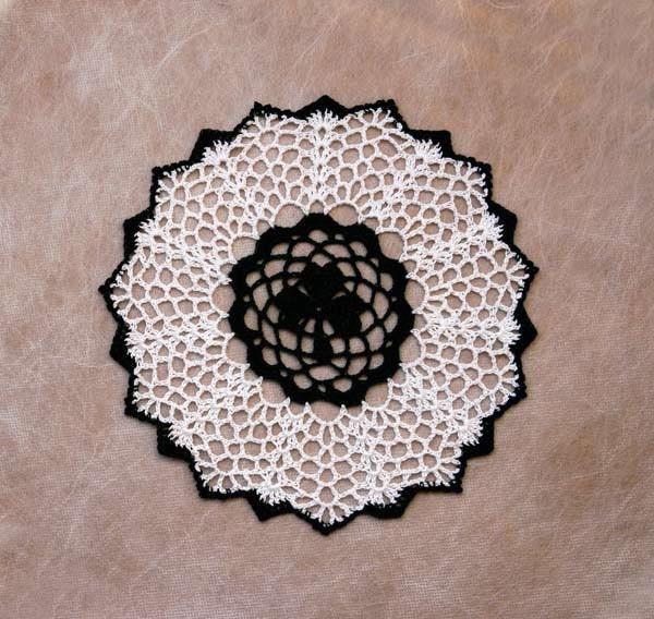 Irish Shamrock Crochet Lace Doily, Clover Centerpiece, Green and White, Handmade, Home Decor