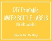 DIY Printable WATER Bottle Labels : Drink Labels, Stickers Il_170x135
