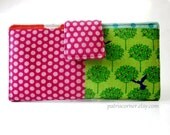 Handmade women bifold colorful wallet japanese patchwork floral