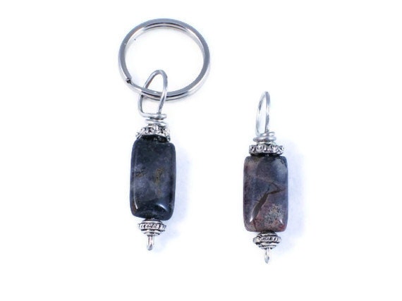 Dog cat & Owner matching jewelry set - Silver leaf jasper, includes collar charm for your pet and pendant for you