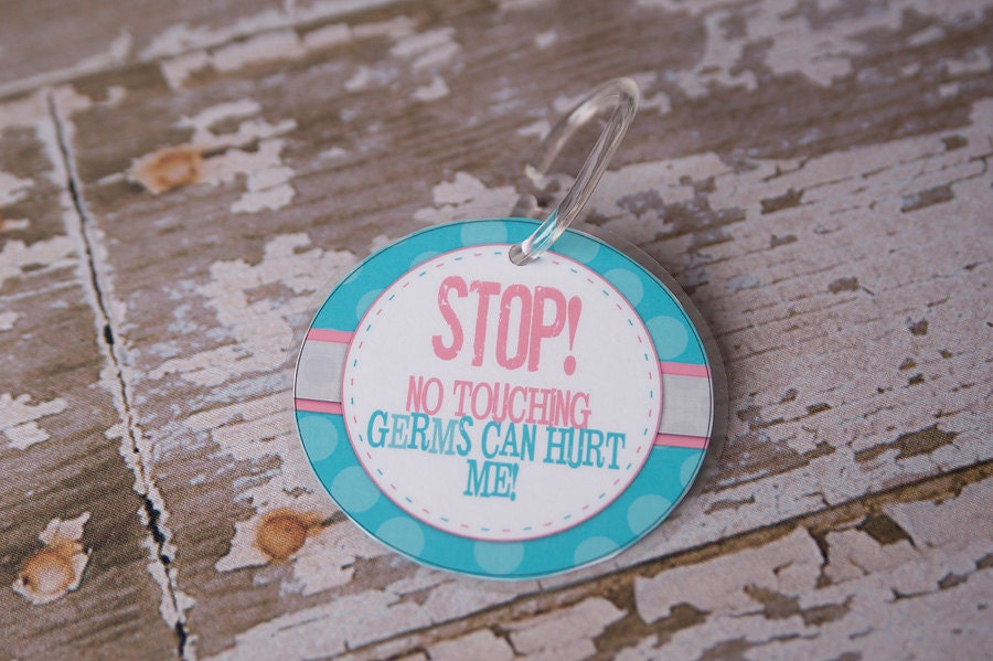 Baby/Toddler Germie Stopper No Touch Germ Stroller or Car Seat Sign 12