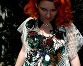 blouse,tunic,mori girl, pond lilly,woodland fairy,textured blouse,roses ,roots,knitted style,fae,nimpf,leaves and roots,women fashion,spring