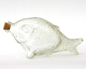 Vintage Glass Fish Bottle. Decanter. Figurine. Koi Fish. Paperweight. Nautical Home Decor. Vestiesteam.