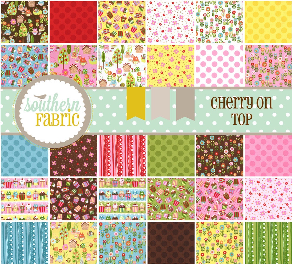 Cherry On Top Layer Cake 32700LC for  Moda --Quilt Fabric 42-10 inch Squares by Keiki