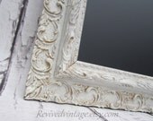 White IVORY ANTIQUE CHALKBOARD Unique Distressed Ivory White Rustic Wedding Vintage Wood Framed Chalkboard Decorative Kitchen Chalk board