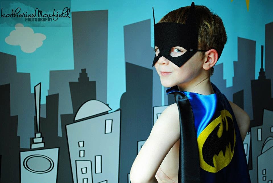 SALE FREE premium batman mask with this listing only Batboy double sided Super Hero Cape
