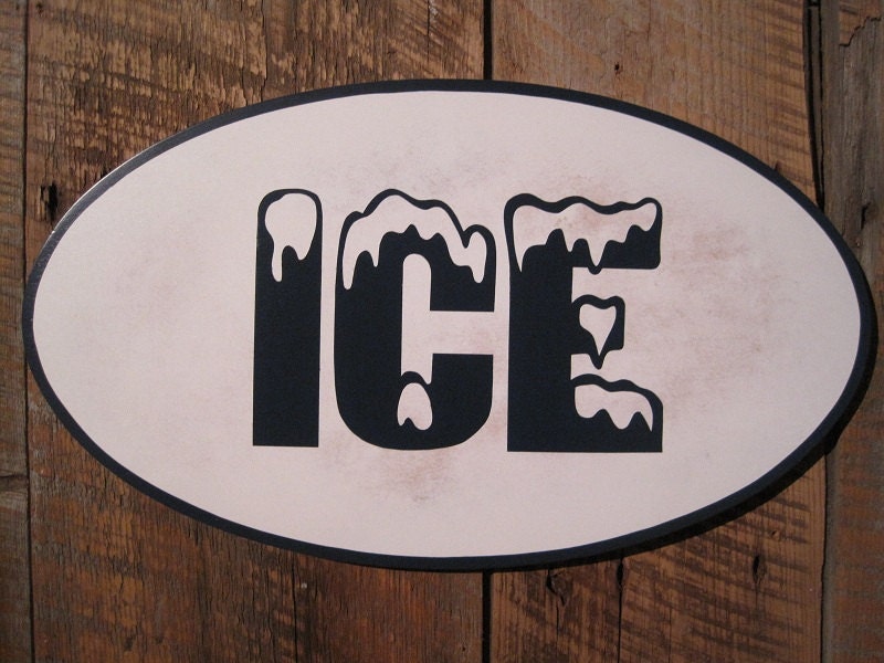 Ice - Wooden Sign
